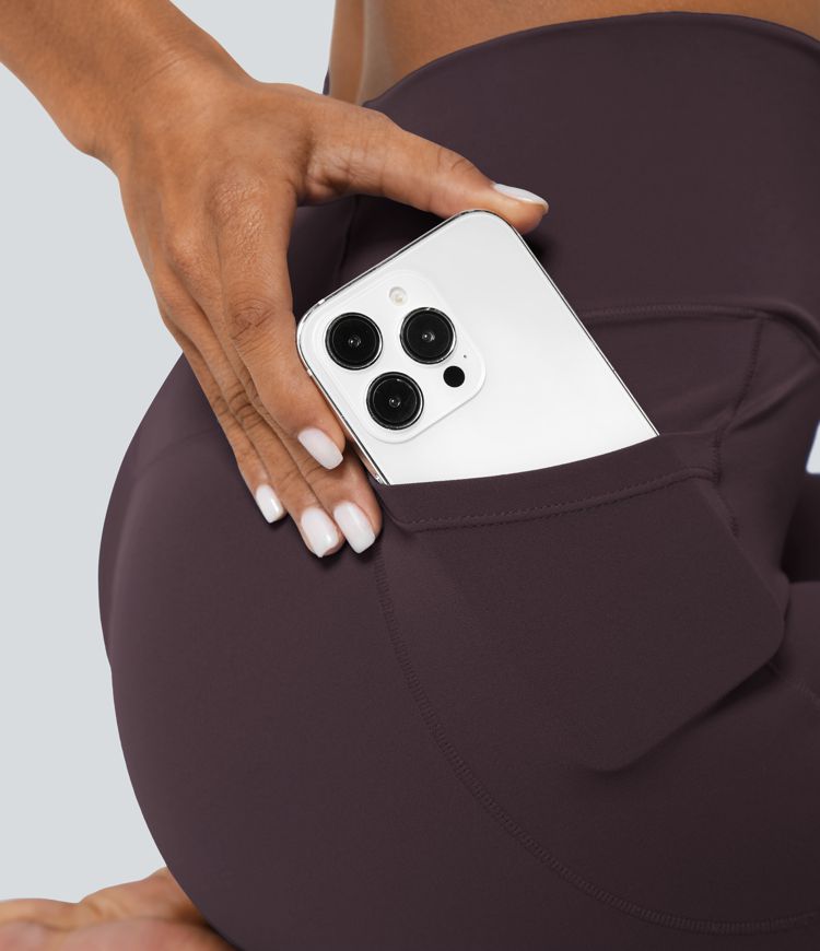 Softlyzero™ Crossover Pocket Plain Leggings-UPF50+