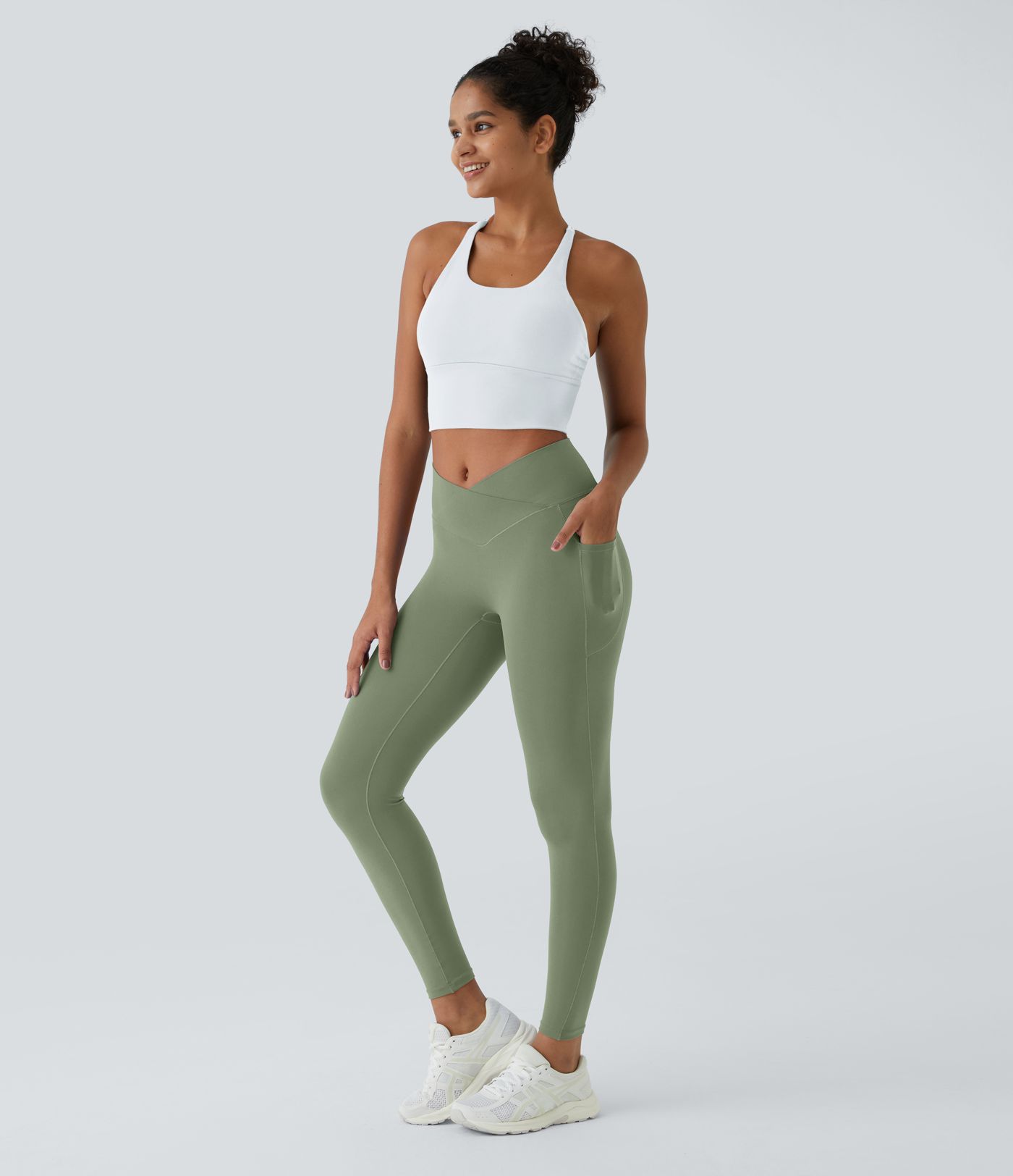 SoftlyZero™ Crossover Pocket Plain Leggings-UPF50+