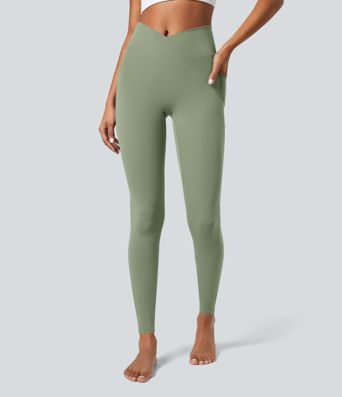 SoftlyZero™ Crossover Pocket Plain Leggings-UPF50+