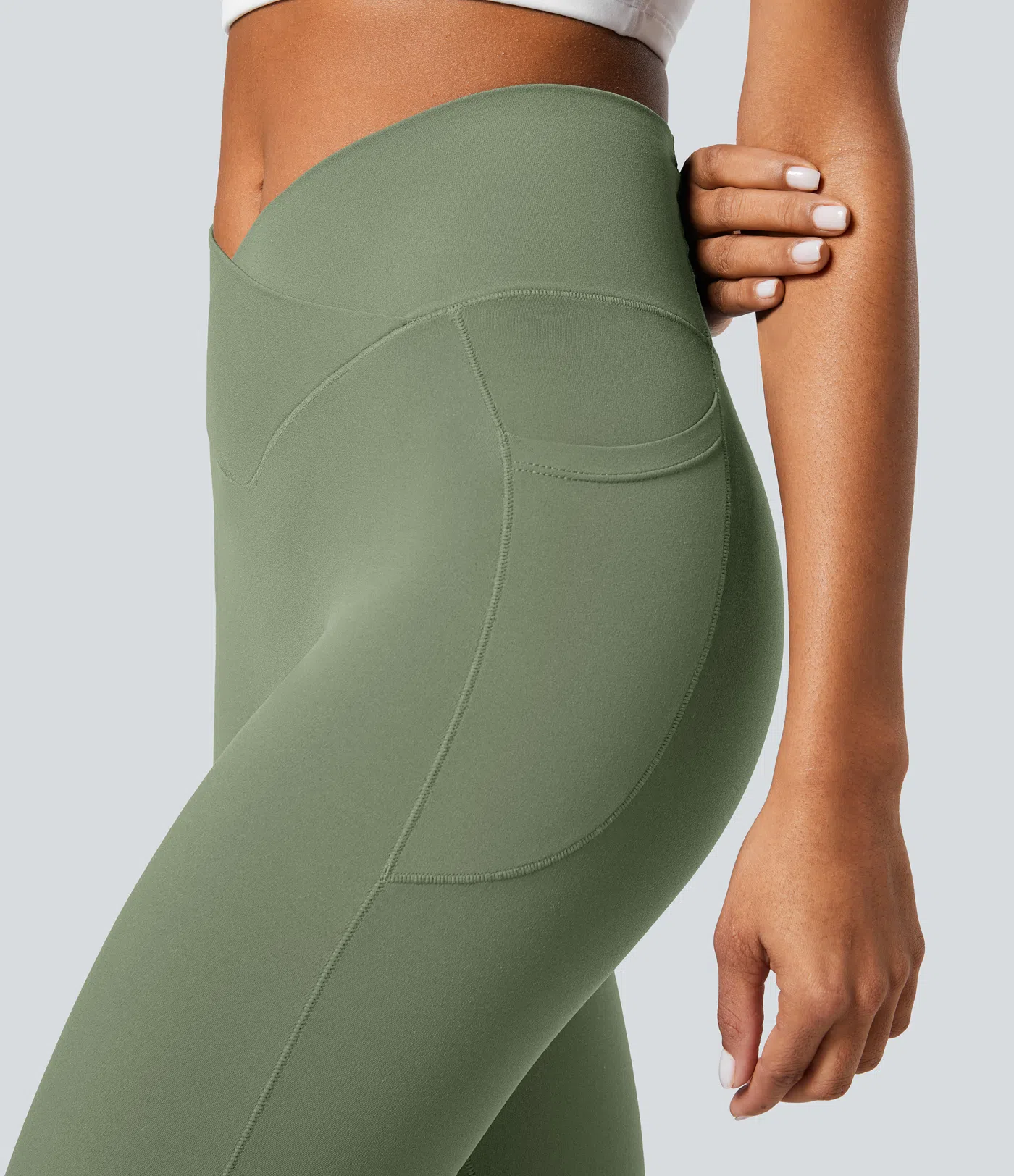 SoftlyZero™ Crossover Pocket Plain Leggings-UPF50+