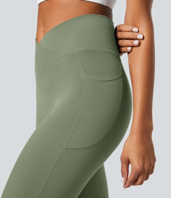 SoftlyZero™ Crossover Pocket Plain Leggings-UPF50+