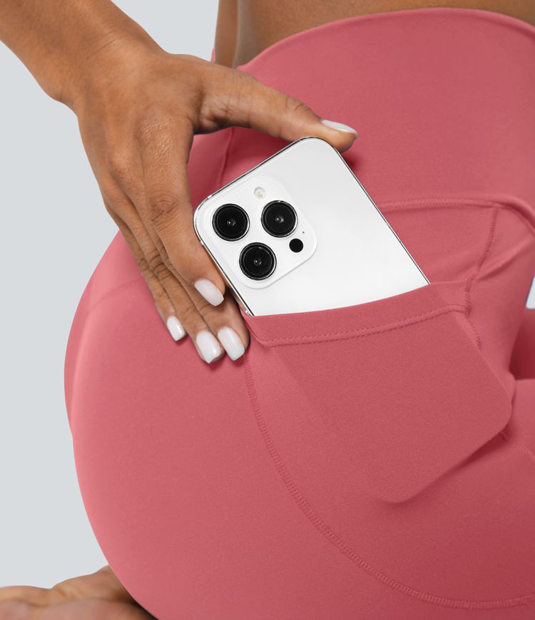 Softlyzero™ Crossover Pocket Plain Leggings-UPF50+