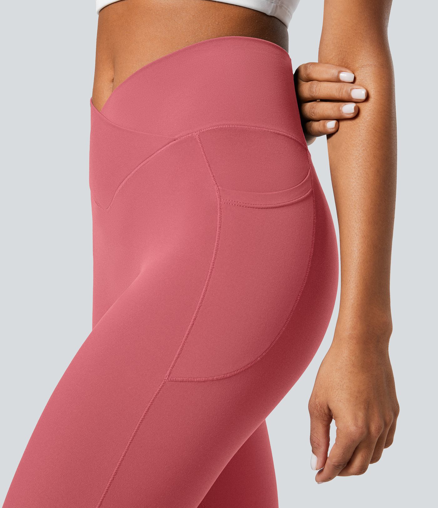 SoftlyZero™ Crossover Pocket Plain Leggings-UPF50+