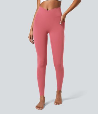 SoftlyZero™ Crossover Pocket Plain Leggings-UPF50+