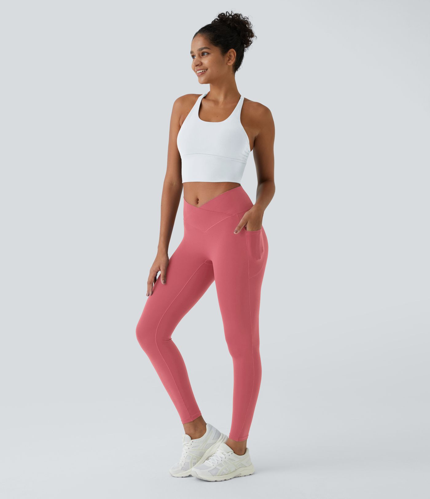 SoftlyZero™ Crossover Pocket Plain Leggings-UPF50+