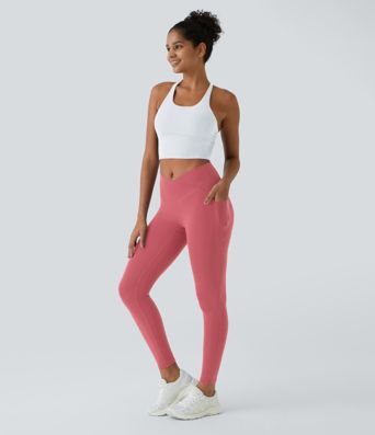 SoftlyZero™ Crossover Pocket Plain Leggings-UPF50+