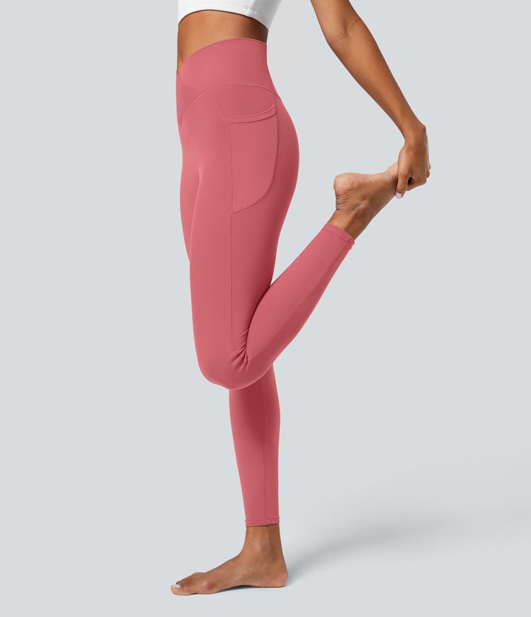 Softlyzero™ Crossover Pocket Plain Leggings-UPF50+