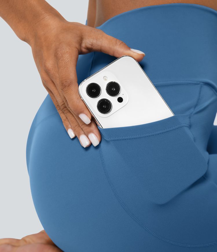 Softlyzero™ Crossover Women Plain Leggings-UPF50+ with pockets