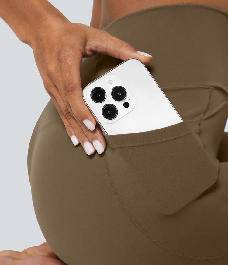 SoftlyZero™ Crossover Pocket Plain Leggings-UPF50+