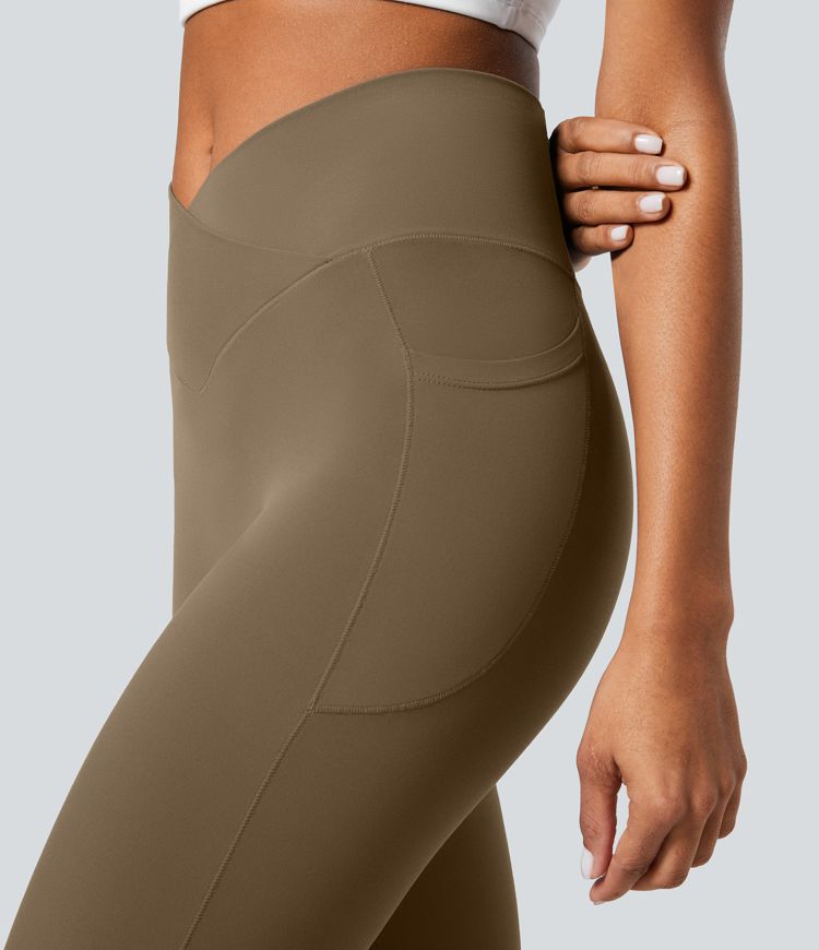 SoftlyZero™ Crossover Pocket Plain Leggings-UPF50+