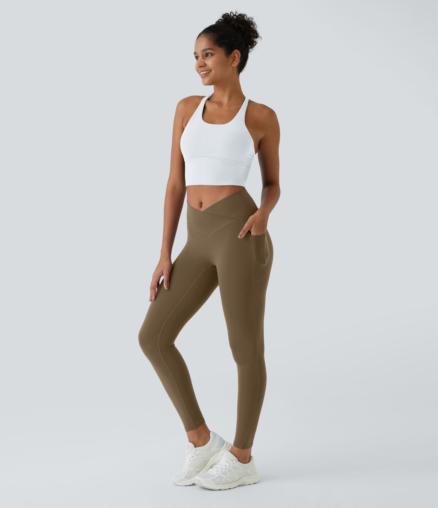 SoftlyZero™ Crossover Pocket Plain Leggings-UPF50+