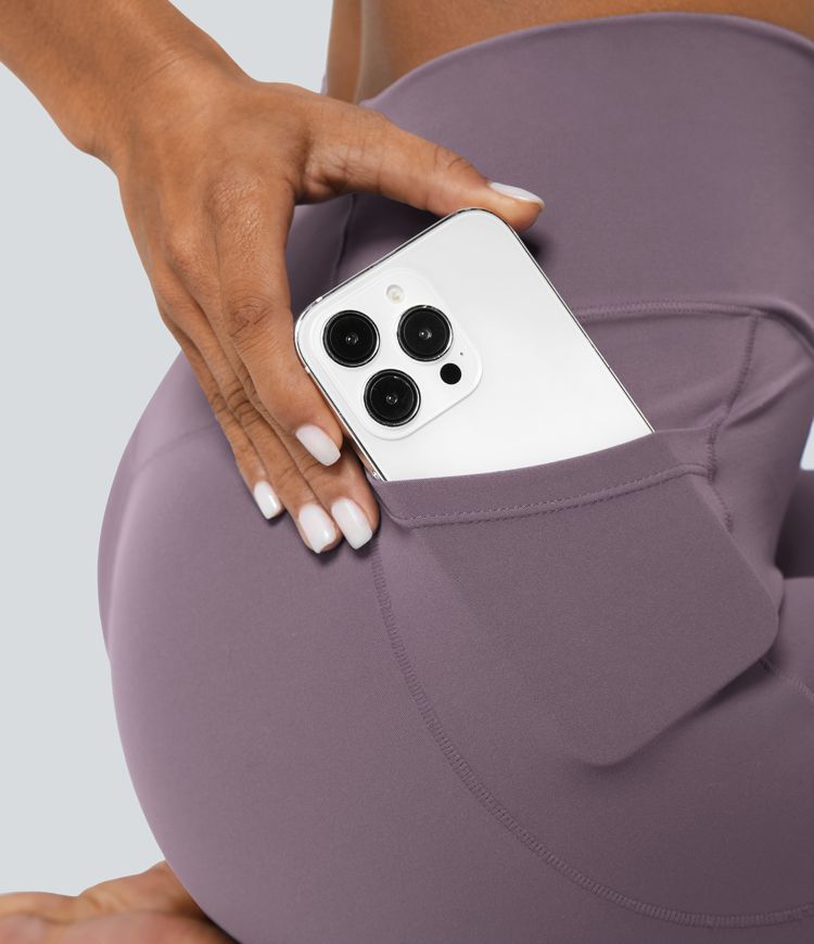 SoftlyZero™ Crossover Pocket Plain Leggings-UPF50+