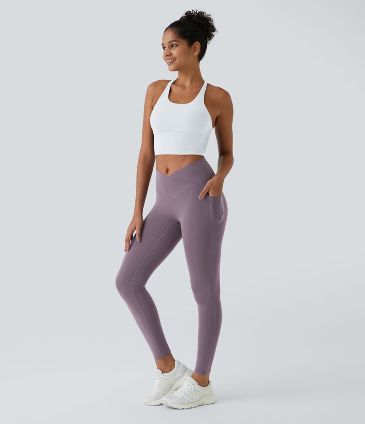 SoftlyZero™ Crossover Pocket Plain Leggings-UPF50+