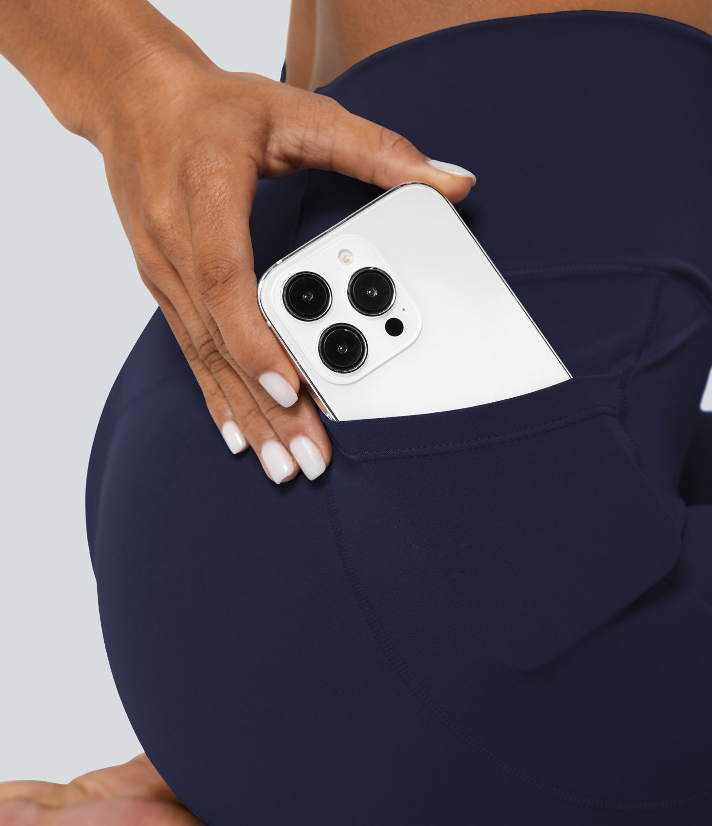 SoftlyZero™ Crossover Tights Women Gym Scrunch Plain Leggings-UPF50+ with Pockets