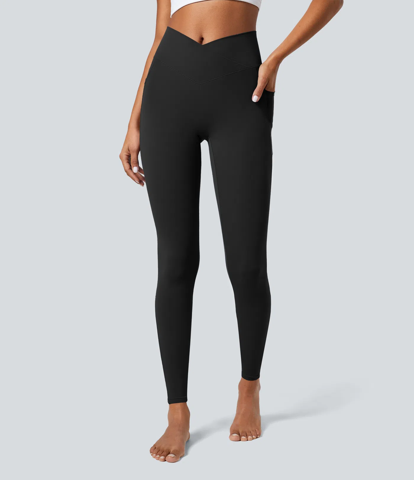 Softlyzero™ Plush Crossover Leggings mit Taschen