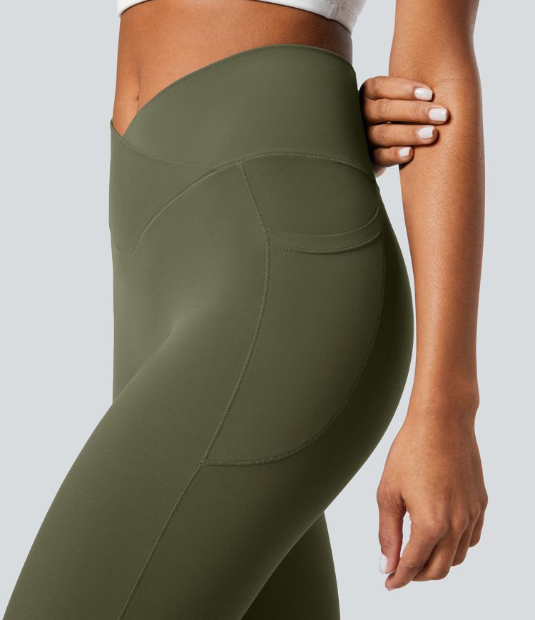 SoftlyZero™ Crossover Pocket Plain Leggings-UPF50+
