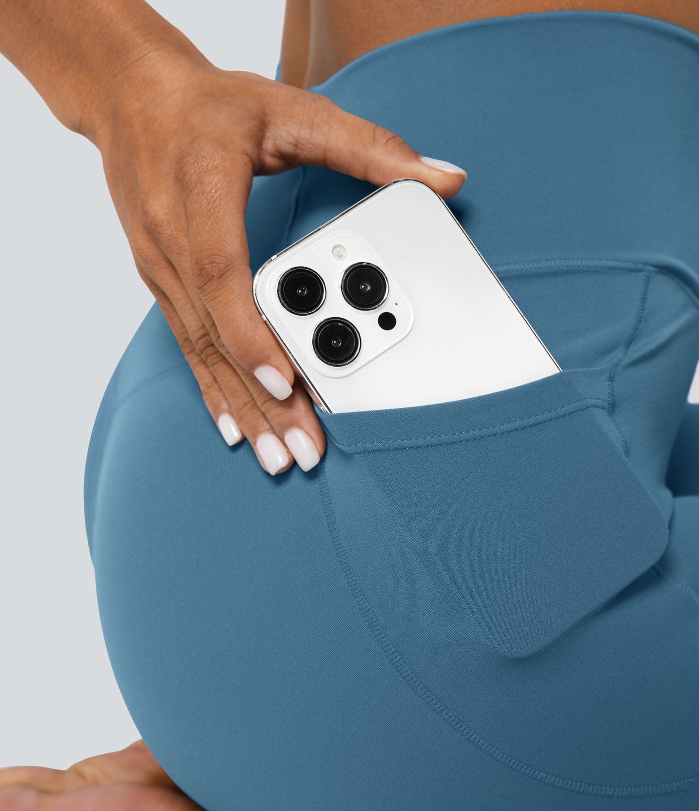 Leggings Lisos Cruzados SoftlyZero™ con Bolsillo-UPF50+