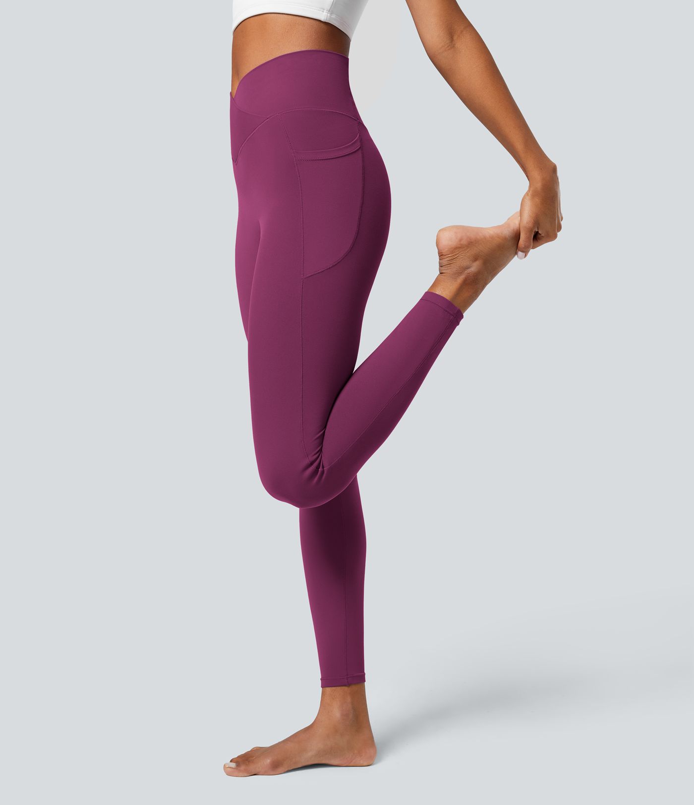 SoftlyZero™ Crossover Pocket Plain Leggings-UPF50+