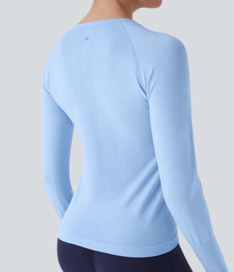 OneForm Seamless Flow Thumb Hole Perforated Quick Dry Hiking Sports Top