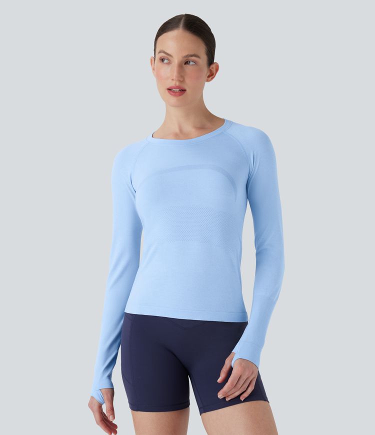 OneForm Seamless Flow Thumb Hole Perforated Quick Dry Hiking Sports Top