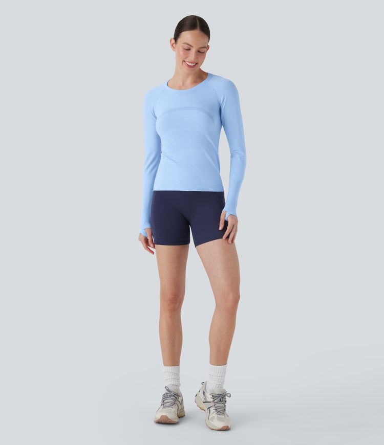 OneForm Seamless Flow Thumb Hole Perforated Quick Dry Hiking Sports Top