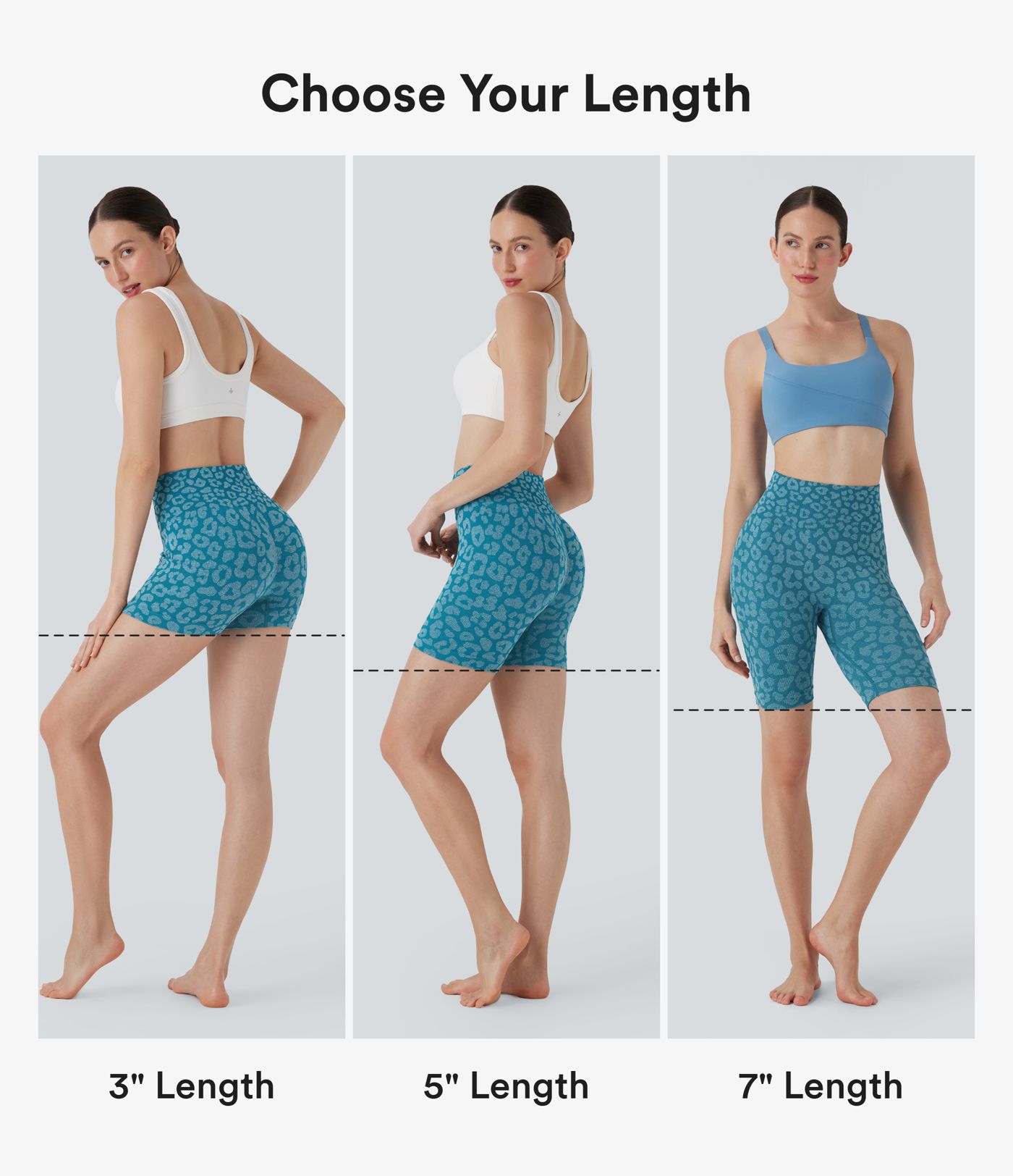 Short cycliste yoga 12,5 cm taille haute imprimé léopard sans couture OneForm Seamless Flow