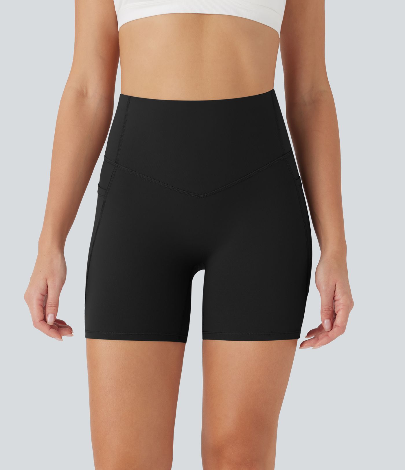 Halara UltraSculpt™ High Waisted Butt Lifting Tummy Control Pocket Shaping Training Biker Shorts 5''