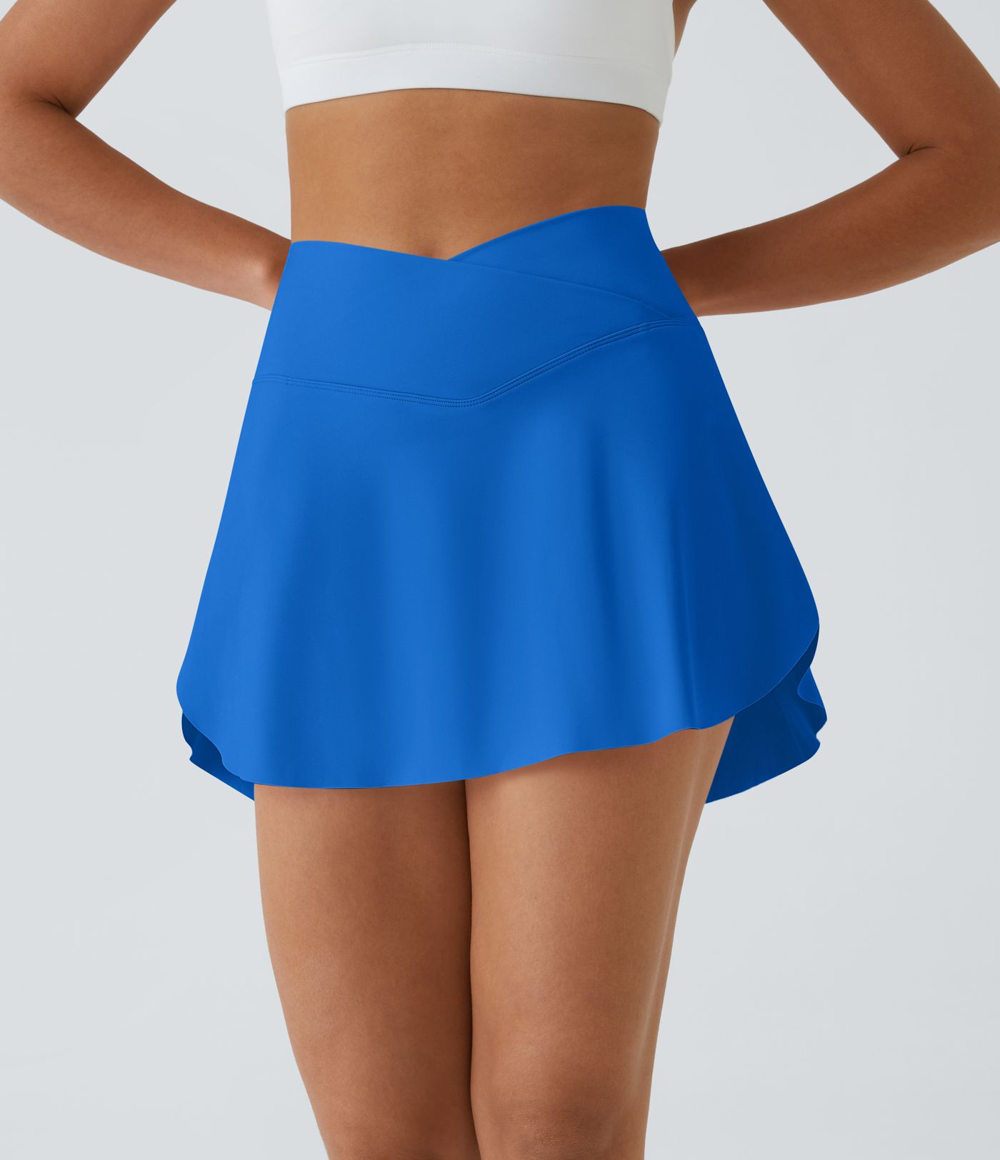 SoftlyZero™ Airy Crossover Pocket 2-in-1 Cool Touch Tennis Skirt-Lucid-Longer Length-UPF50+