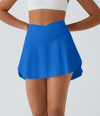 SoftlyZero™ Airy Crossover Pocket 2-in-1 Cool Touch Tennis Skirt-Lucid-Longer Length-UPF50+