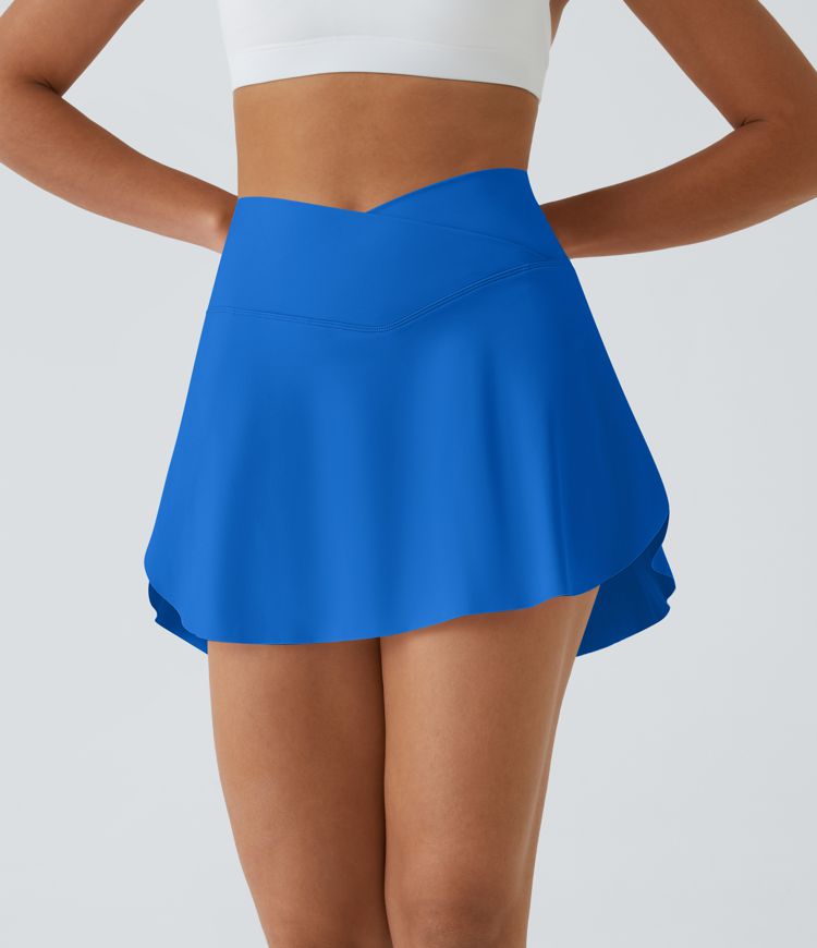 SoftlyZero™ Airy Crossover Pocket 2-in-1 Cool Touch Tennis Skirt-Lucid-Longer Length-UPF50+
