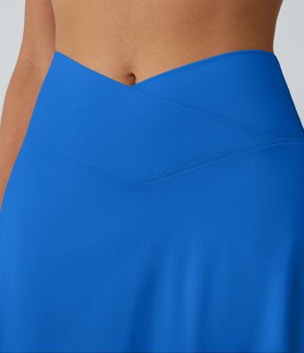 SoftlyZero™ Airy Crossover Pocket 2-in-1 Cool Touch Tennis Skirt-Lucid-Longer Length-UPF50+