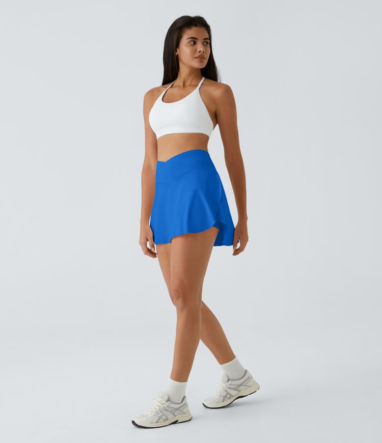 SoftlyZero™ Airy Crossover Pocket 2-in-1 Cool Touch Tennis Skirt-Lucid-Longer Length-UPF50+