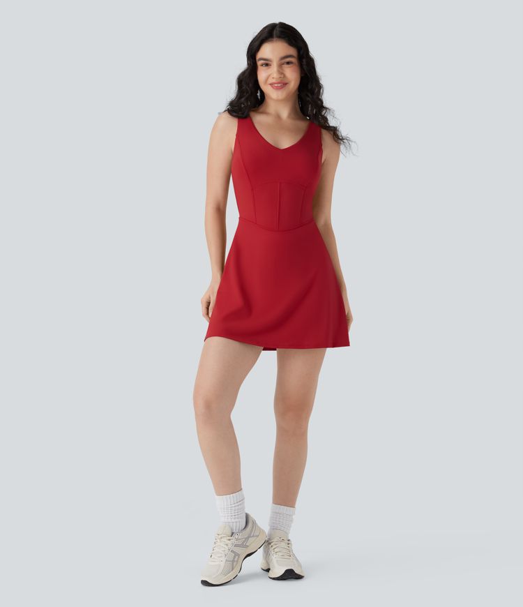 SoftlyZero™ Airy Corset 2-in-1 Cool Touch Mini Tennis Active Tank Dress with Pockets-Easy Peezy Edition