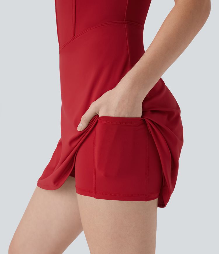 SoftlyZero™ Airy Corset 2-in-1 Cool Touch Mini Tennis Active Tank Dress with Pockets-Easy Peezy Edition