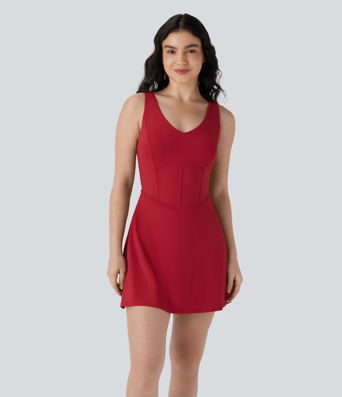SoftlyZero™ Airy Corset 2-in-1 InstantCool Mini Tennis Active Tank Dress with Pockets-Easy Peezy Edition