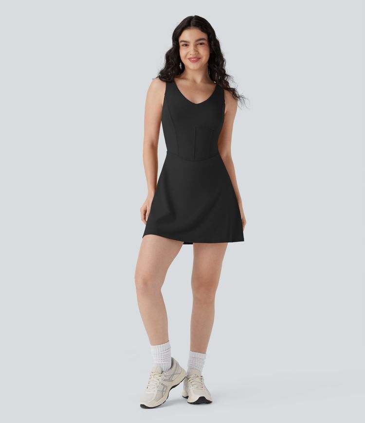 SoftlyZero™ Airy Corset 2-in-1 Cool Touch Mini Tennis Active Tank Dress with Pockets-Easy Peezy Edition