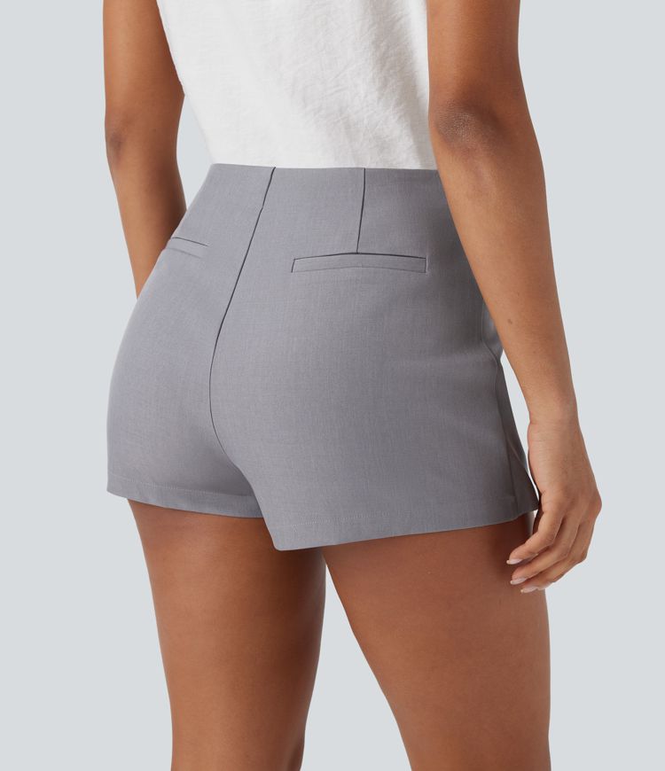 Mid Rise Wrap Work Skort
