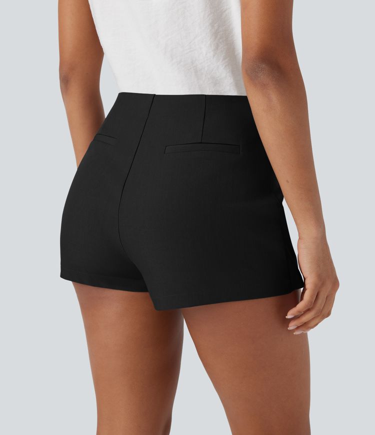 Mid Rise Wrap Work Skort