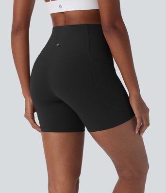 Halara UltraSculpt™ High Waisted Tummy Control Built-in Underwear Anti-Bacterial Shaping Training Biker Shorts 5'' With Pockets