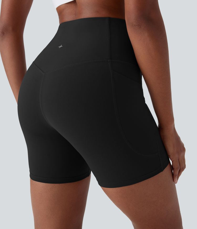 Halara UltraSculpt™ High Waisted Tummy Control Built-in Underwear Anti-Bacterial Shaping Training Biker Shorts 5'' With Pockets