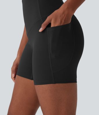 Halara UltraSculpt™ High Waisted Tummy Control Built-in Underwear Anti-Bacterial Shaping Training Biker Shorts 5'' With Pockets
