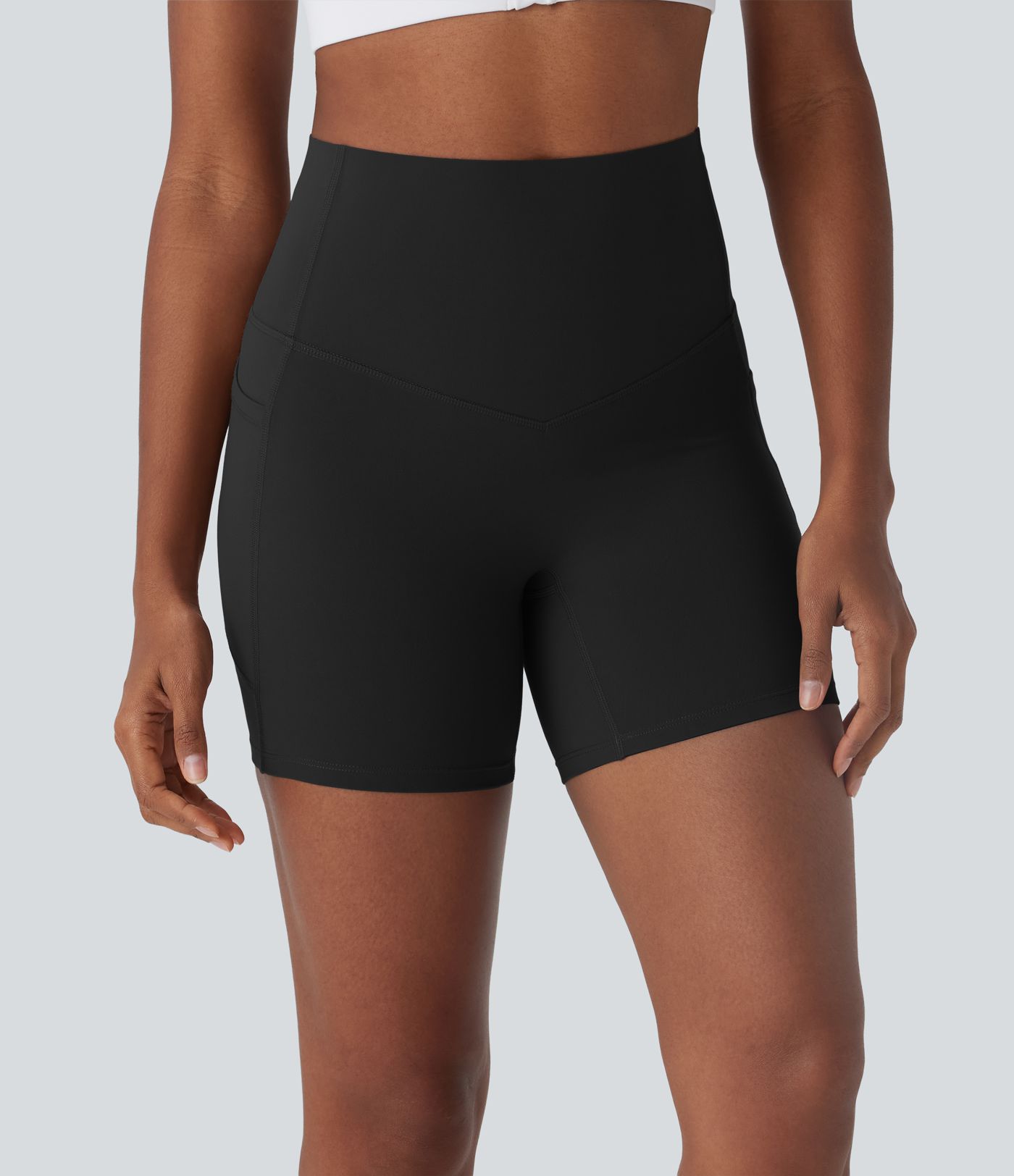 Halara UltraSculpt™ High Waisted Tummy Control Built-in Underwear Anti-Bacterial Shaping Training Biker Shorts 5'' With Pockets
