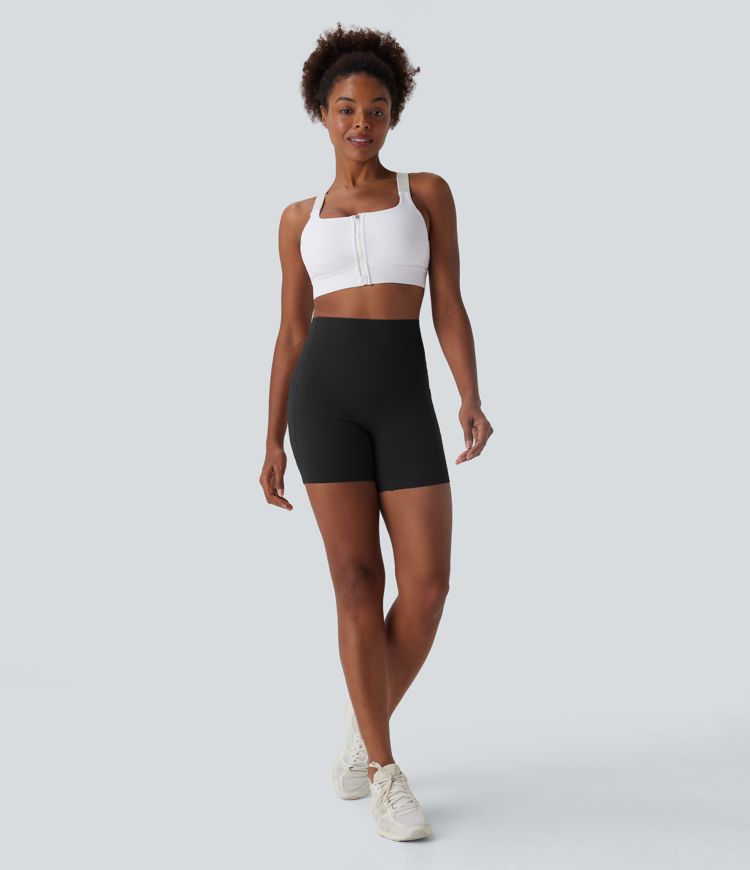 Halara UltraSculpt™ High Waisted Tummy Control Built-in Underwear Anti-Bacterial Shaping Training Biker Shorts 5'' With Pockets