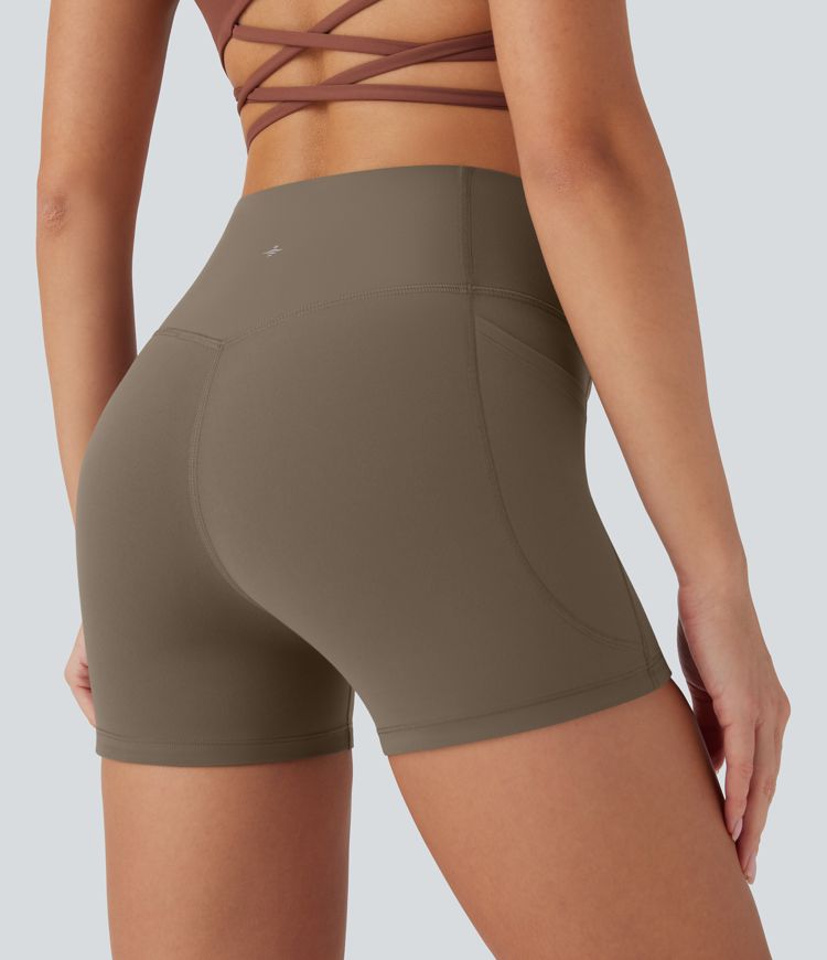 Pantalón corto Halara UltraSculpt™ SoCinched ciclista moldeador tiro alto control abdomen bolsillo lateral 7.5cm