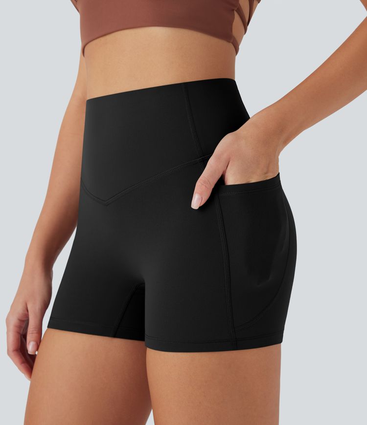 Halara UltraSculpt™ High Waisted Tummy Control Pocket Shaping Training Biker Shorts 3''