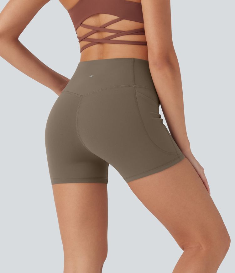 Halara UltraSculpt™ SoCinched High Waisted Tummy Control Side Pocket Shaping Training Biker Shorts 3''