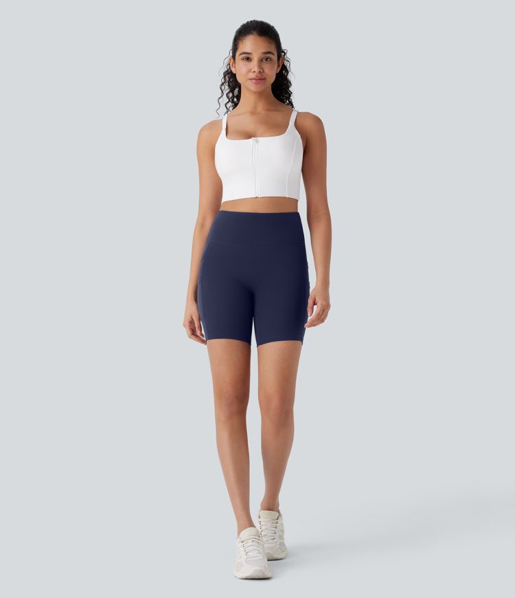 SoftlyZero™ High Waisted Double Pockets Yoga Biker Shorts 7''-UPF50+
