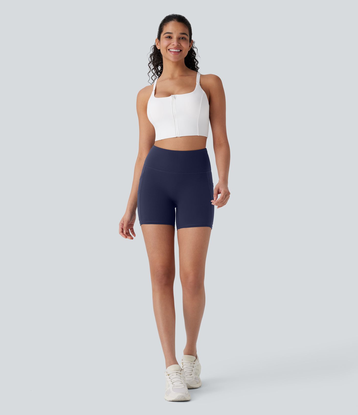 Softlyzero™ High Waisted Double Pockets Yoga Biker Shorts 5''-UPF50+