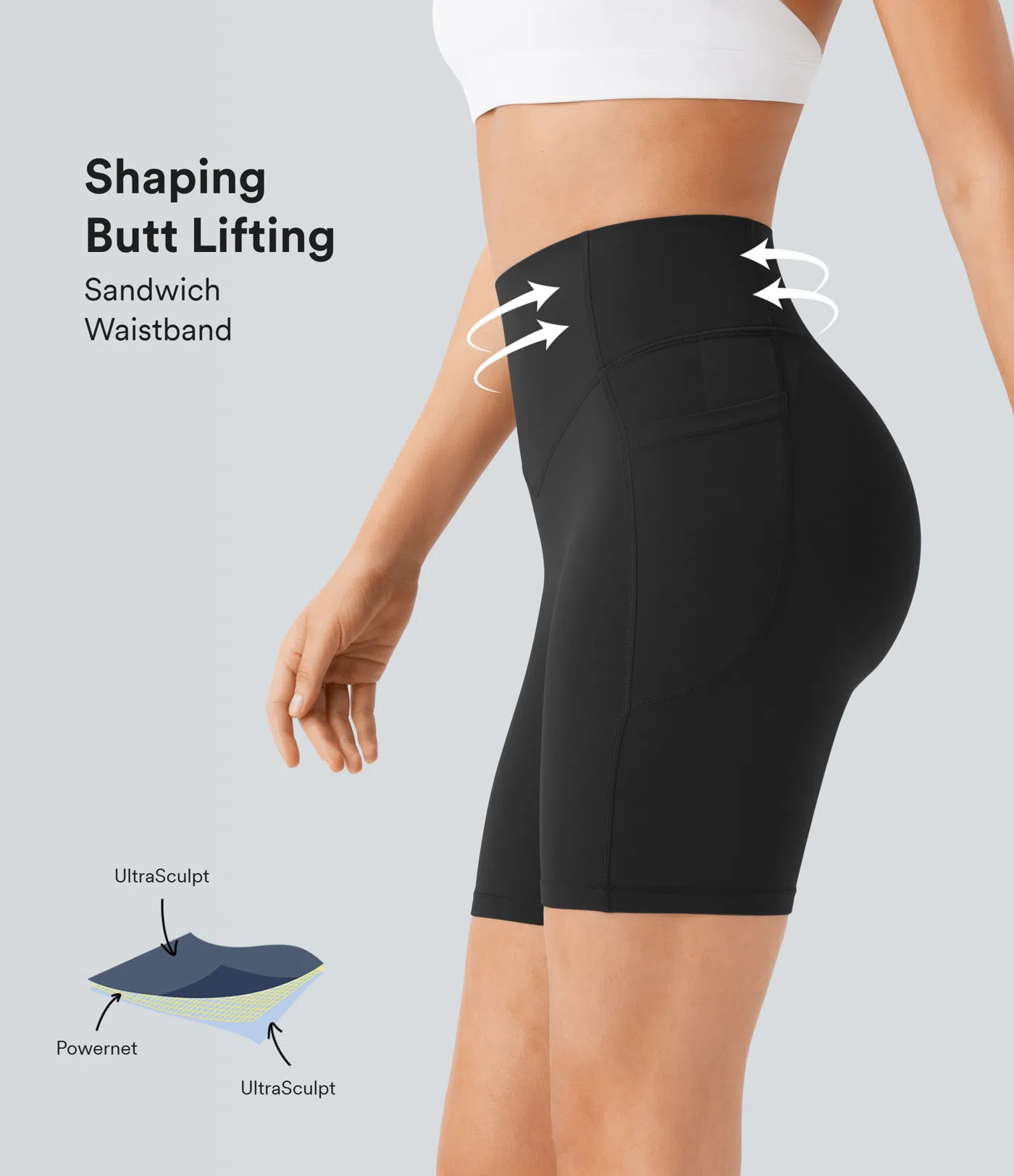 Halara UltraSculpt™ - Formende Workout-Shorts mit hohem Bund, Seitentaschen, Booty-Scrunch und Seitentaschen - Po-Lifting, 17,8 cm Halara UltraSculpt™ - Formende Workout-Shorts mit hohem Bund, Seitentaschen, Booty-Scrunch und Seitentaschen - Po-Lifting, 17,8 cm