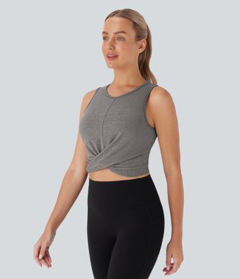 Débardeur de yoga court avec soutien-gorge intégré